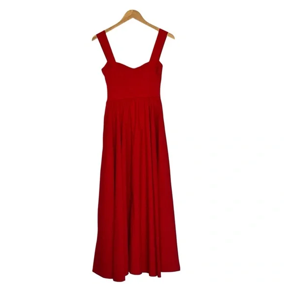 NEW J. CREW Sweetheart Tank Dress with Poplin Skirt A-Line in Red Size XS - Picture 4 of 5